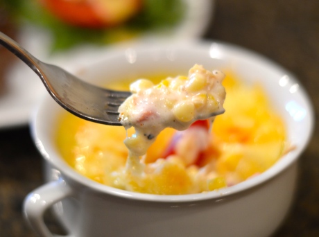 Creamed Corn on Fork - Bachelors Test Kitchen